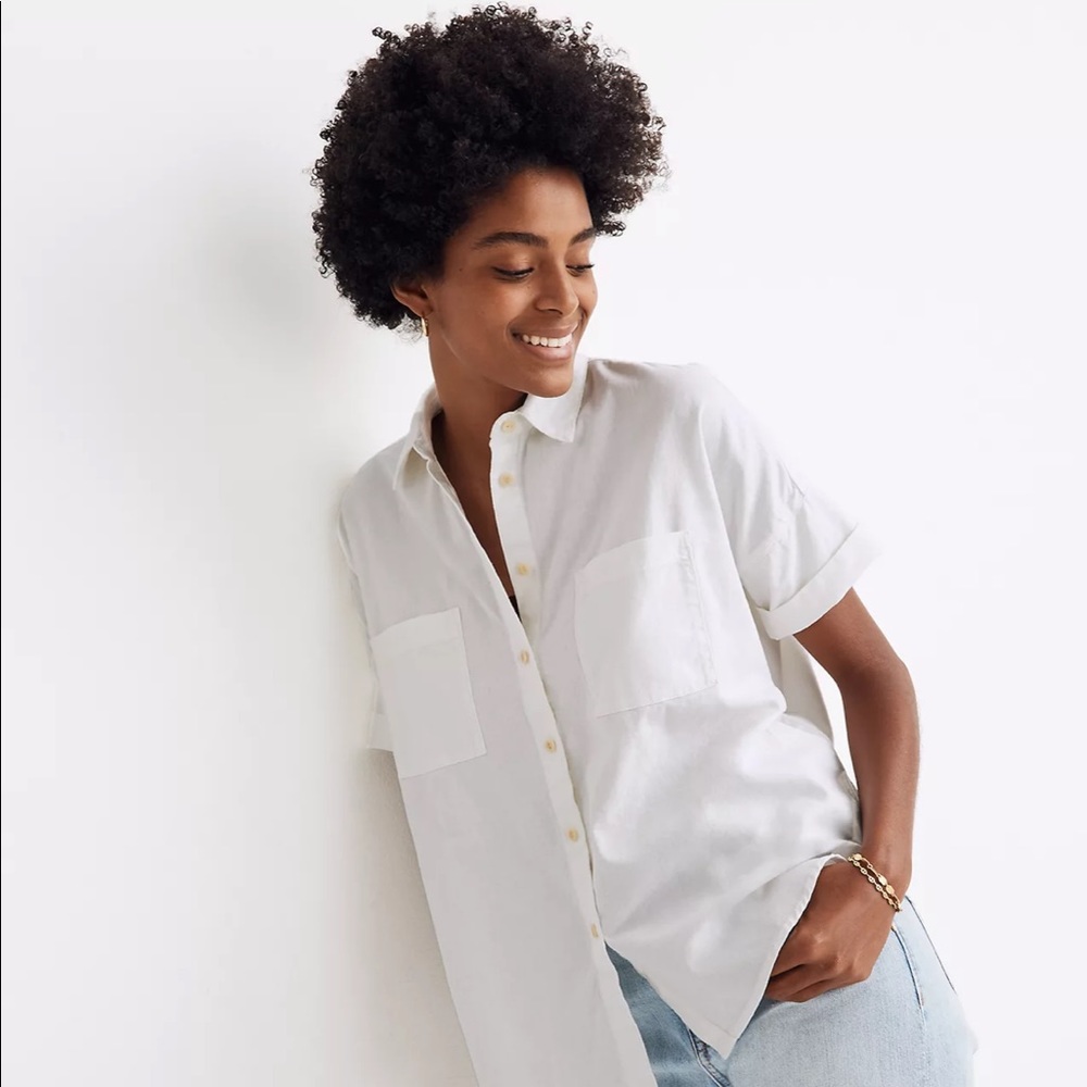 Madewell Cotton Courier Shirt. Brand new, never worn. White. Size Large